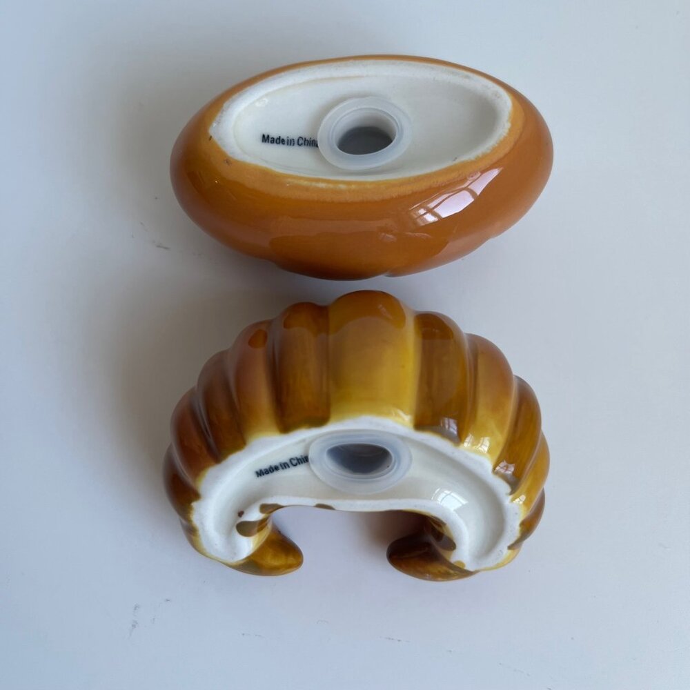 Ceramic Croissant and Bread Salt and Pepper Shaker Set - Picture 6 of 6